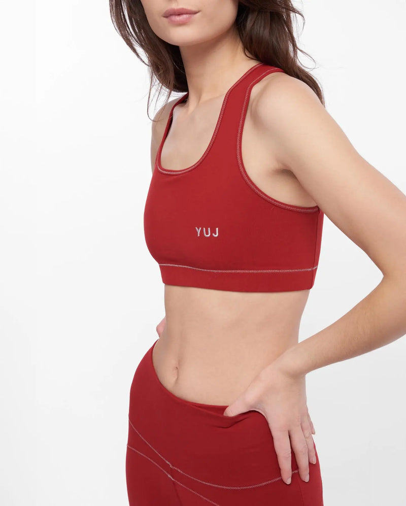 Brassière de yoga rouge passion ANAHATA (thermorégulateur) YUJ - Maison de pleine conscience