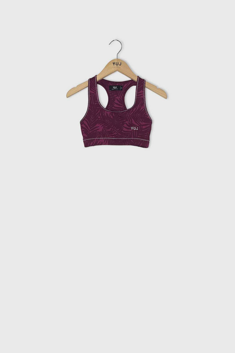 #441 - Ensemble Brassière + Legging PALM Fushia // Taille S YUJ - Maison de pleine conscience