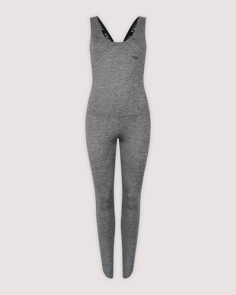 Combinaison de yoga gris chiné TADASANA YUJ - Maison de pleine conscience