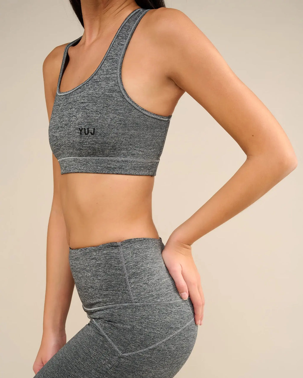 Legging de yoga gris chiné MANIPURA YUJ Paris