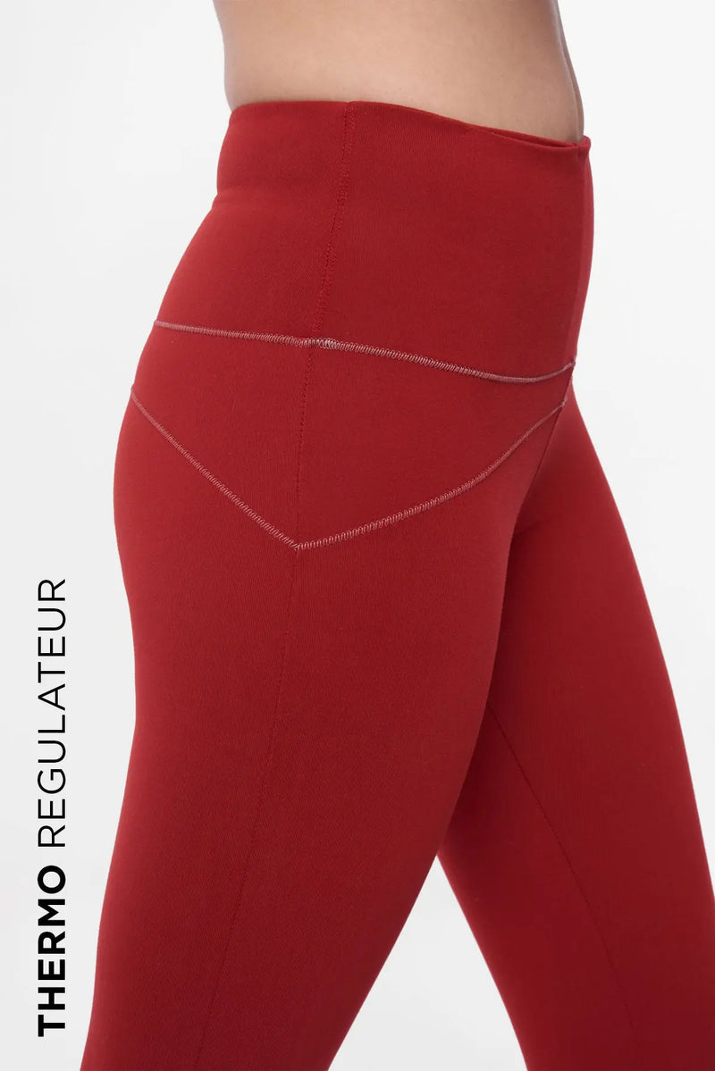 Legging de yoga rouge passion MULADHARA (thermorégulateur) YUJ - Maison de pleine conscience