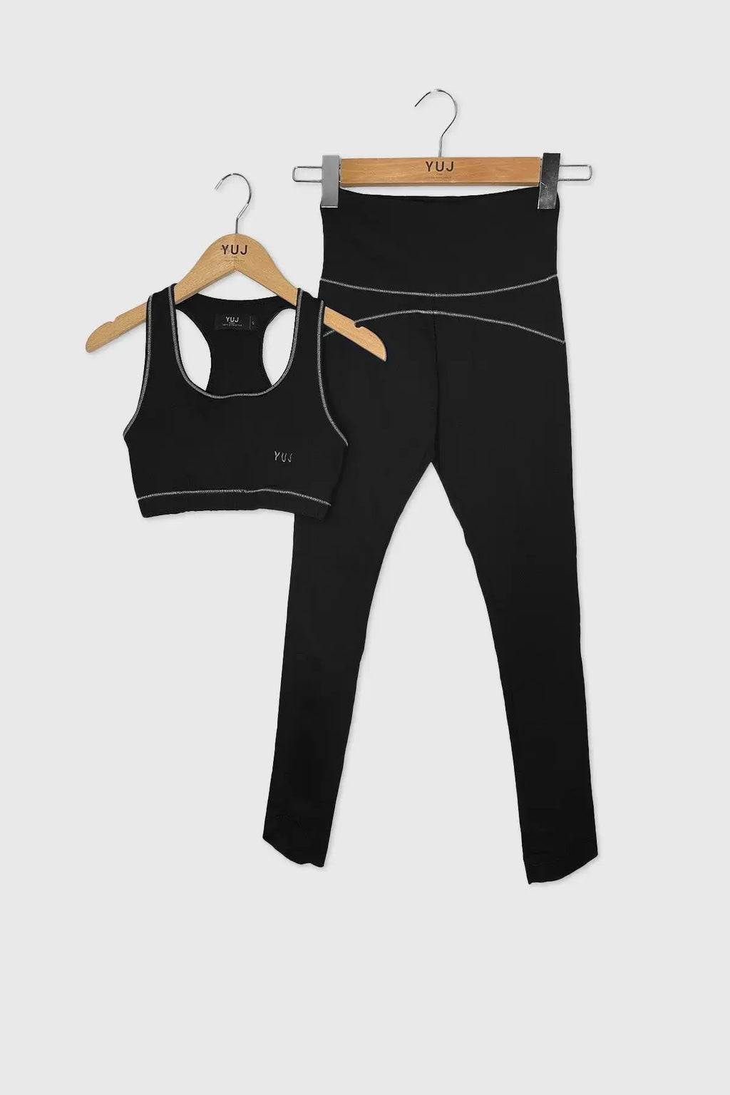 #446 - Ensemble Brassière + Legging NOIR/SILVER // S YUJ - Maison de pleine conscience