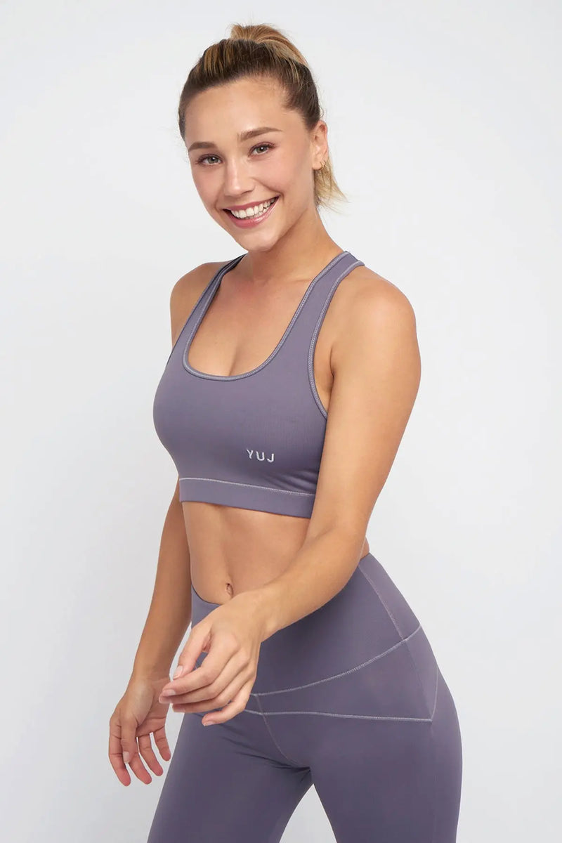 Brassière de yoga ANAHATA MAUVE YUJ - Maison de pleine conscience