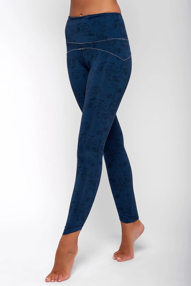 Legging de yoga BANDANA BLUE YUJ - Maison de pleine conscience
