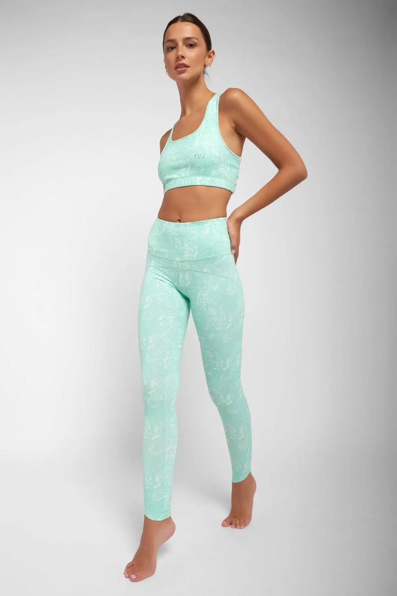 Legging de yoga BANDANA GREEN YUJ - Maison de pleine conscience