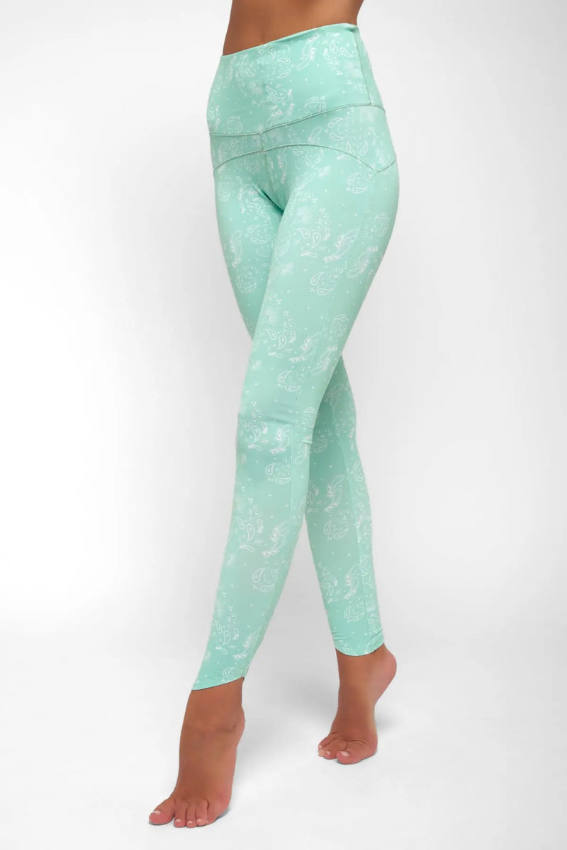 Legging de yoga BANDANA GREEN YUJ - Maison de pleine conscience
