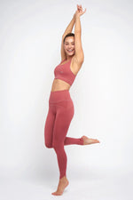 Legging de yoga MULHADARA ROUGE BLUSH YUJ - Maison de pleine conscience