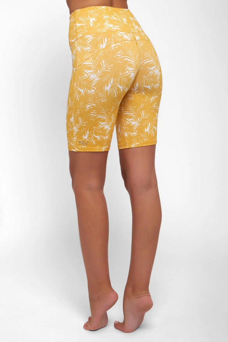 Short de yoga PALM JAUNE YUJ - Maison de pleine conscience