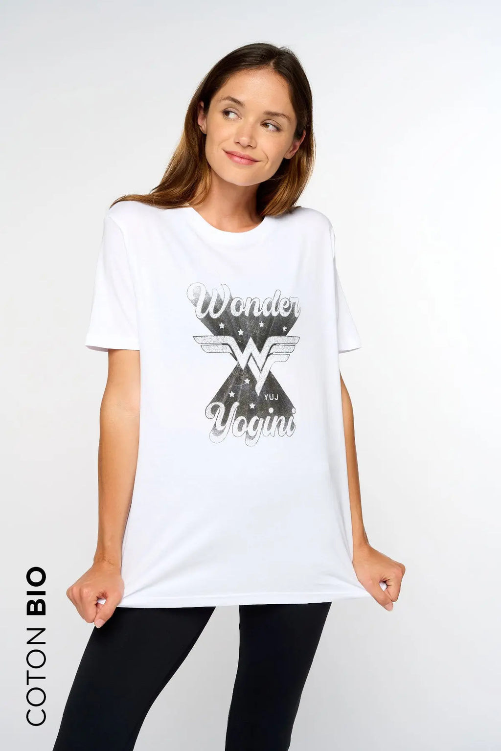 T-shirt blanc WONDER YOGINI YUJ - Maison de pleine conscience